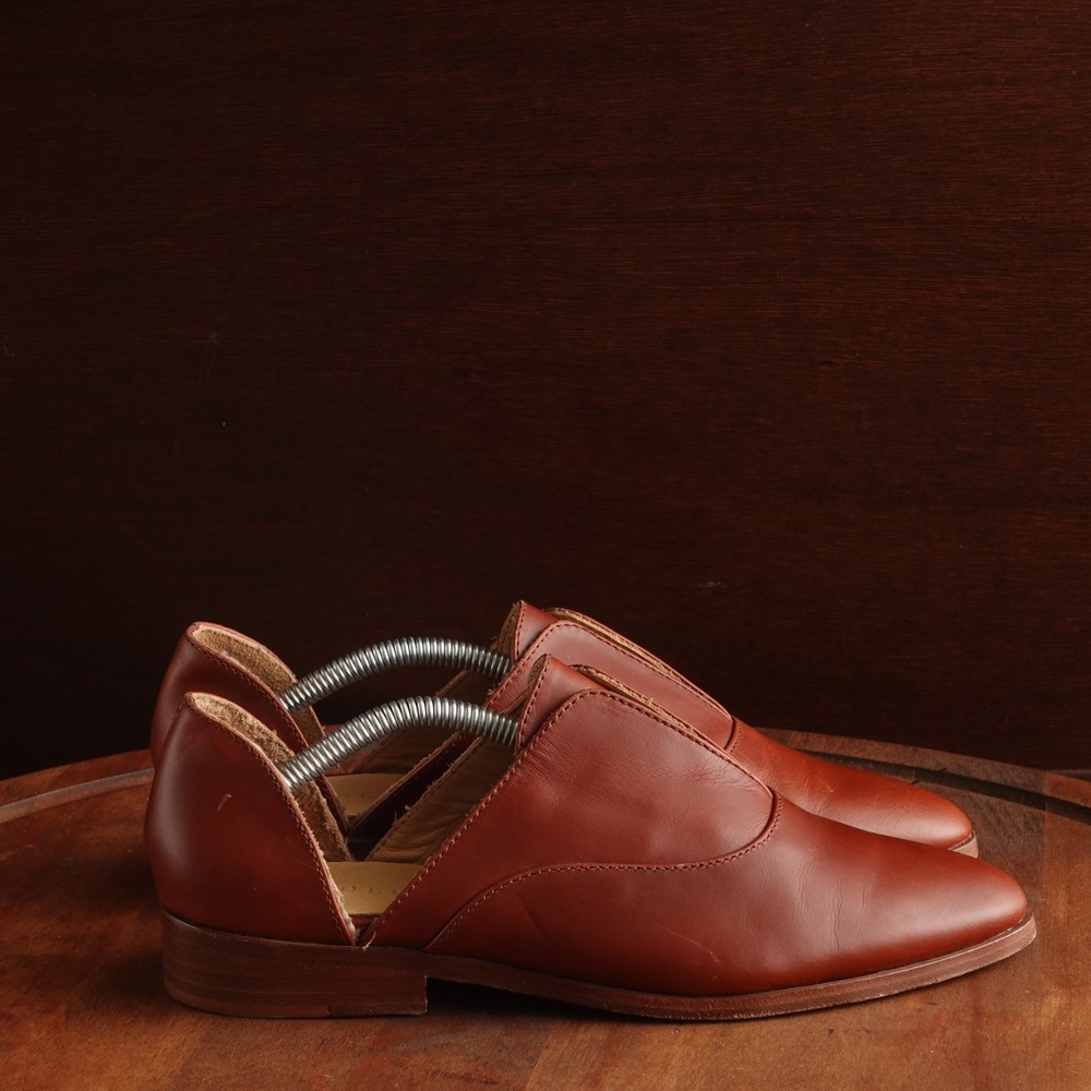Nisolo Oxfords WMS SZ 7.5 Brown Emma d'Orsay Leather Preppy Academia Flats Shoes